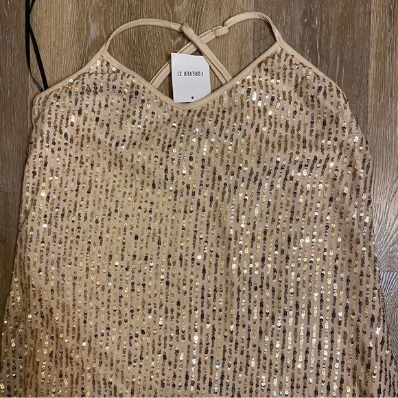 Forever 21 Plus Size all Sequin slip Dress spaghetti strap NYE 0X US 12 - Picture 9 of 12
